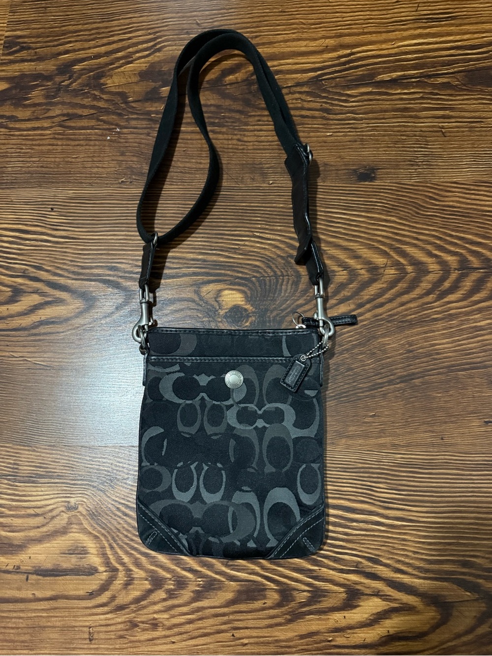 Coach Black Signature Messenger Crossbody for Men